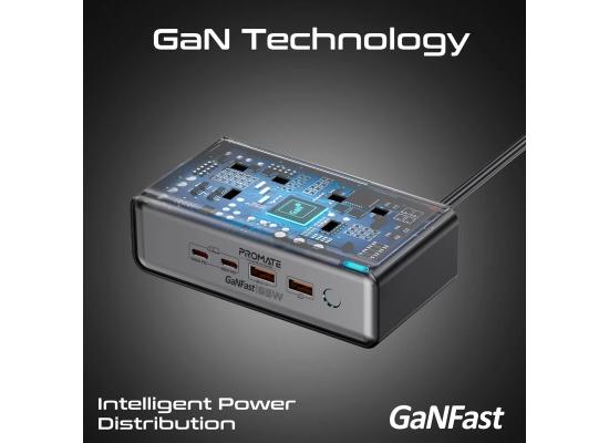 Promate PowerBrix2-GaN65, 65W Power Delivery GaNFast Charging Station with 3250W Dual AC Socket